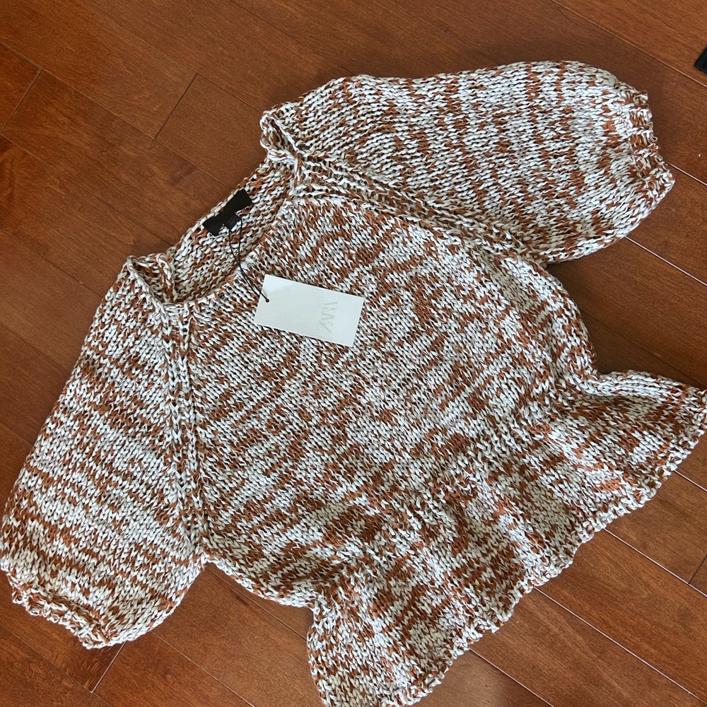 ZARA COMBINATION KNIT PEPLUM TOP - size Small